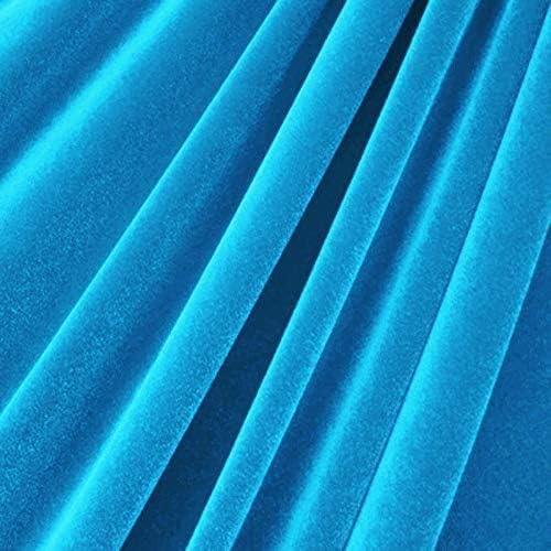 LA Fabric Spot Inc. Stretch Velvet Fabric in Turquoise - 10 Yards