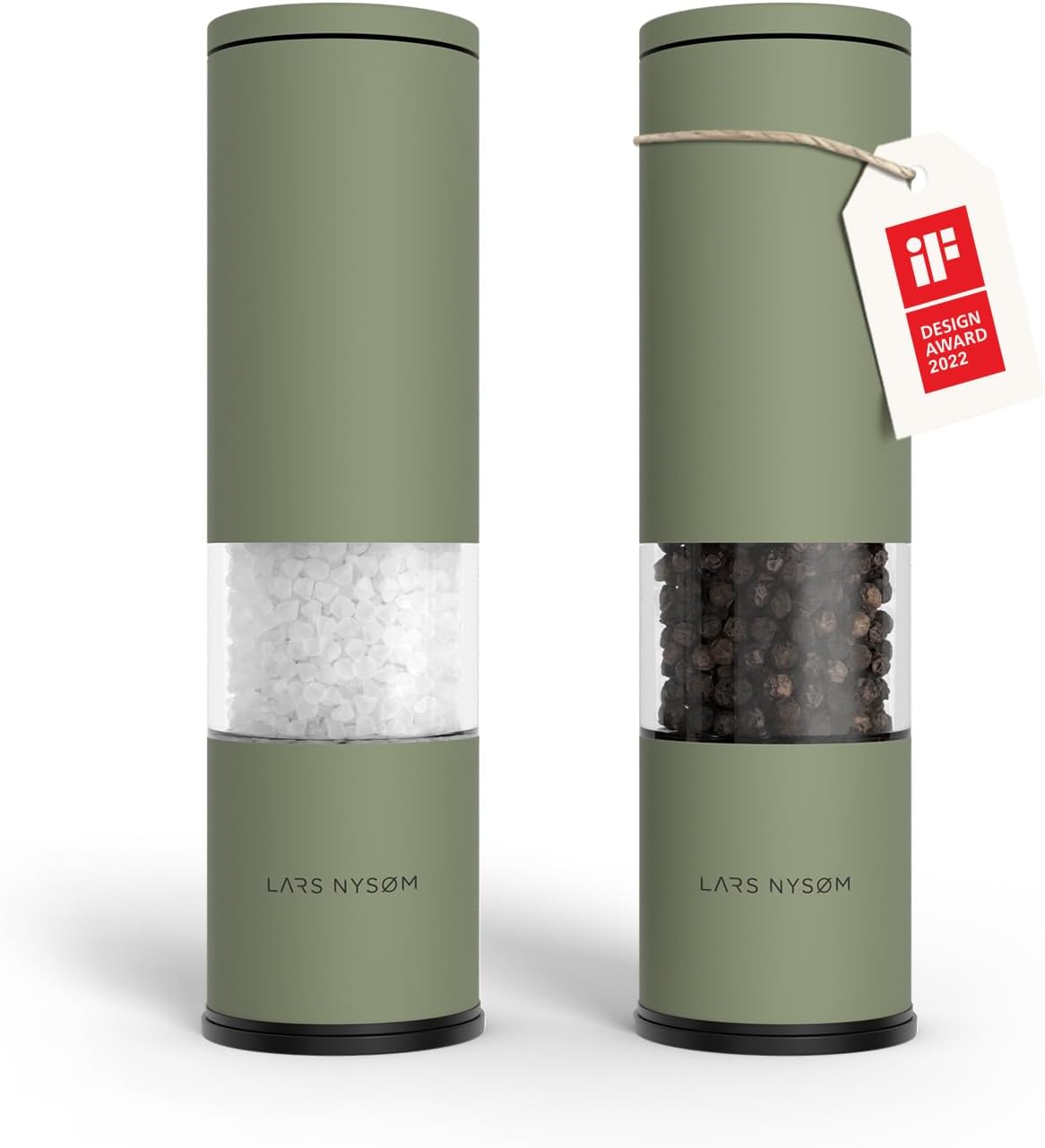 LARS NYSM Salt and Pepper Grinder Set - Adjustable Ceramic Mills