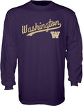 Blue 84 Men's Long Sleeve T-Shirt Cursive Team Color - Huskies Blue