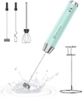 Rechargeable Milk Frother with 3 Heads - USB-C Handheld Foam Maker