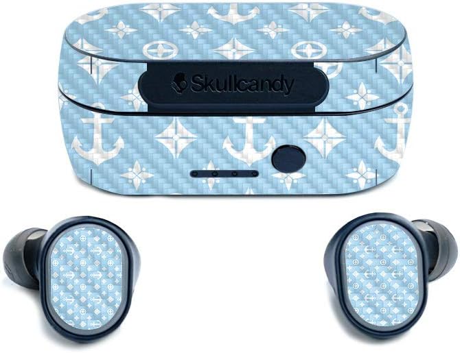 USA-Made Baby Blue Carbon Fiber Skin for Skullcandy Sesh Earbuds