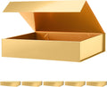 PACKHOME Gift Boxes 11.5x8x2.5 in Glossy Gold - Sturdy Magnetic Lid