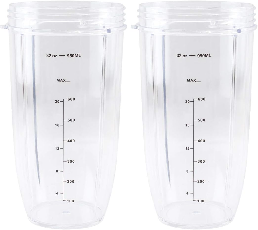 Nutri Bullet Compatible 32 oz Colossal Cup 2 Pack - Blend with Ease!