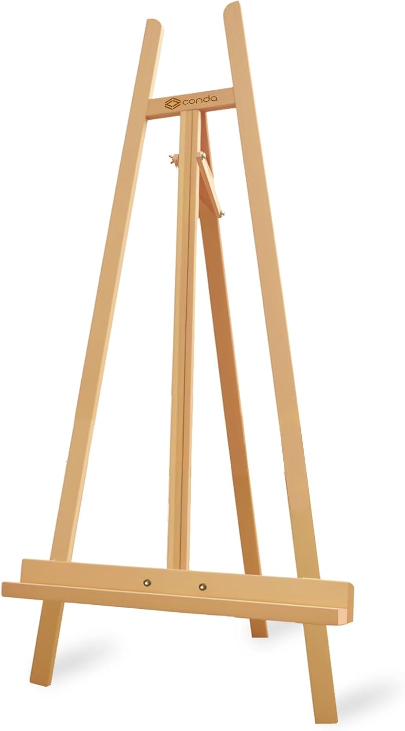 Heavy Duty A-Frame Wood Easel Stand for Large Canvases