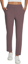 baleaf Womens Business Casual Stretch Travel Pants - Zipper Pocket