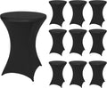 FestiCorp 10 Pack Spandex Black Table Cover for Events and Parties