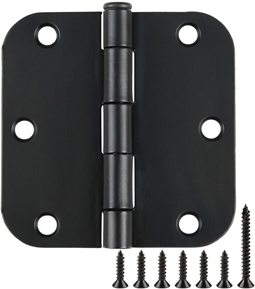 Matte Black Door Hinges 3.5 x 3 1/2 Inch for Interior Doors