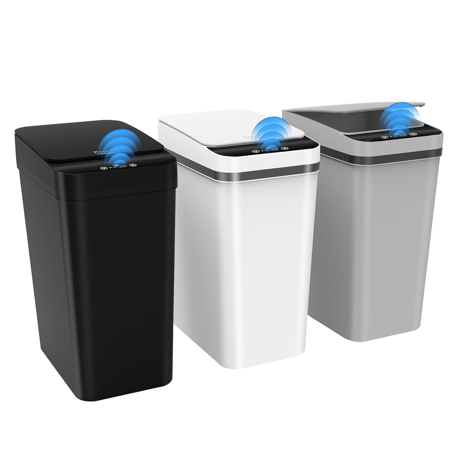 3 Pack Automatic Small Bathroom Trash Can with Lid for Home