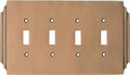 Art Deco Antique Copper 4 Toggle Light Switch Cover - Miami Beach