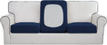 Easy-Going Stretch Sofa Cushion Cover (3-Piece, Navy) - Soft Elastic