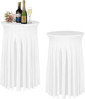 2 Pack White Cocktail Table Covers - Elegant Skirts for Parties