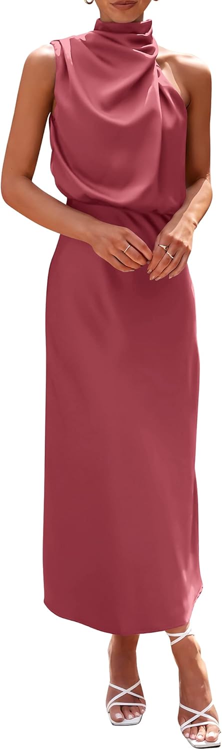 Elegant Satin Maxi Dress for Women - Perfect for Summer Events