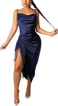 Chic Satin Spaghetti Strap Dress for Women's Night Out
