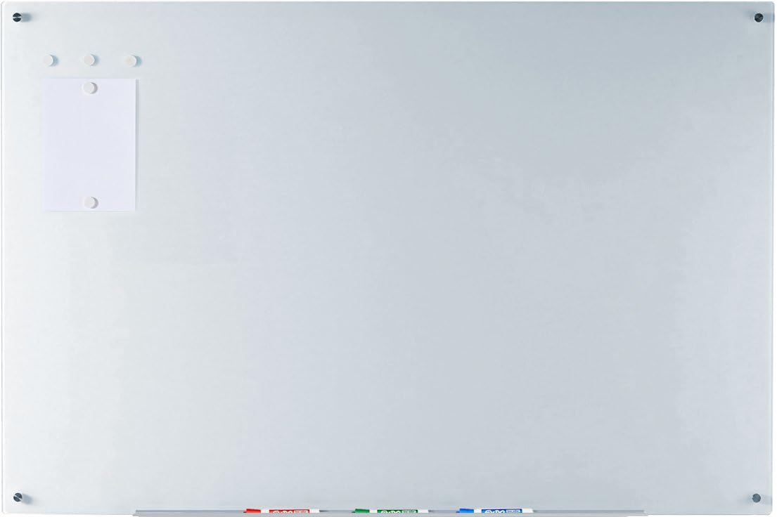 Magnetic White Glass Dry-Erase Board Set - 5ft x 3.4ft Size