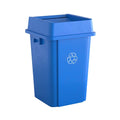 19 Gallon Blue Square Commercial Trash Can with Lid - Compact Durable