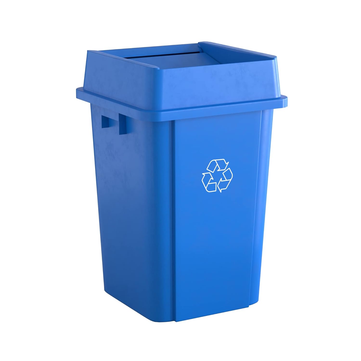 19 Gallon Blue Square Commercial Trash Can for Easy Waste Disposal