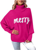 Christmas Sweaters for Women Merry Sweater - Oversized Turtleneck well