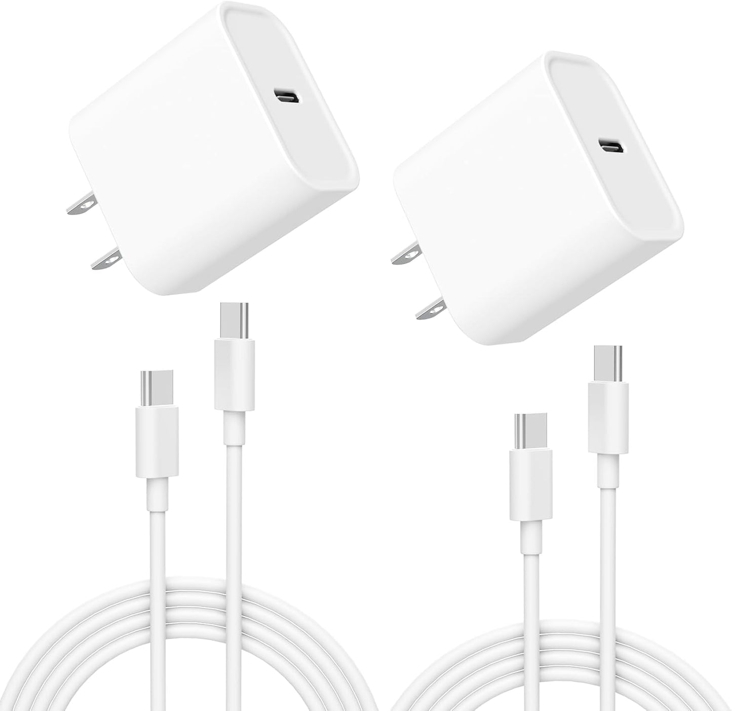 Fast 20W USB C Charger Combo for iPhone & Galaxy