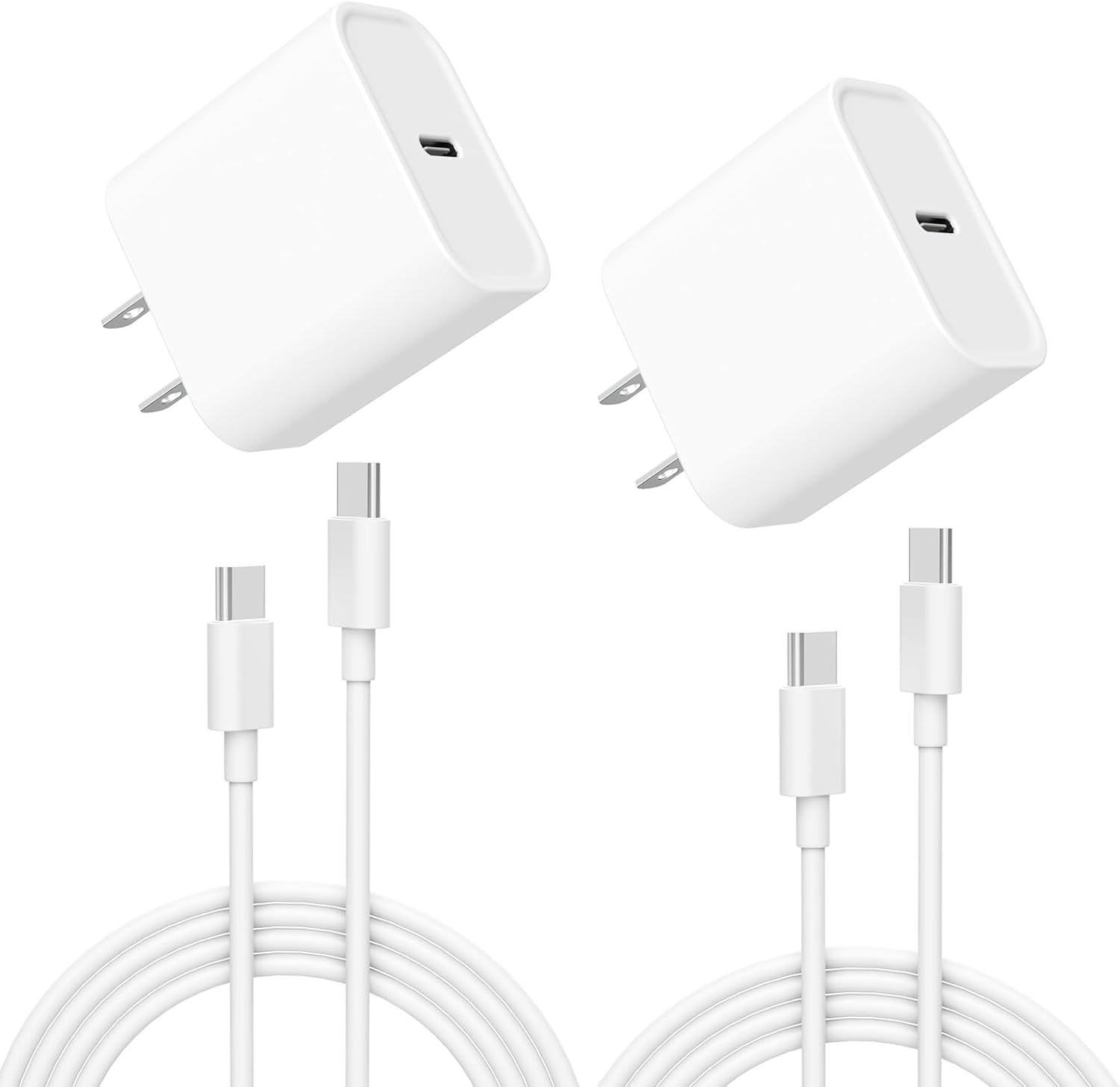 Fast 20W USB C Charger Combo for iPhone & Galaxy