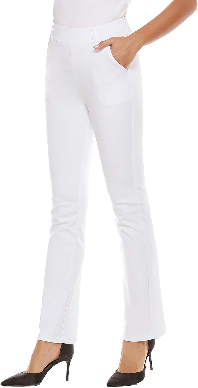 Women's Pull On Barely Bootcut Stretch Dress Pants for Comfort