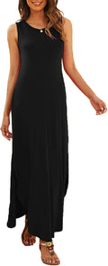 Hount Women's Casual Summer Sleeveless Maxi Dress with Pockets This