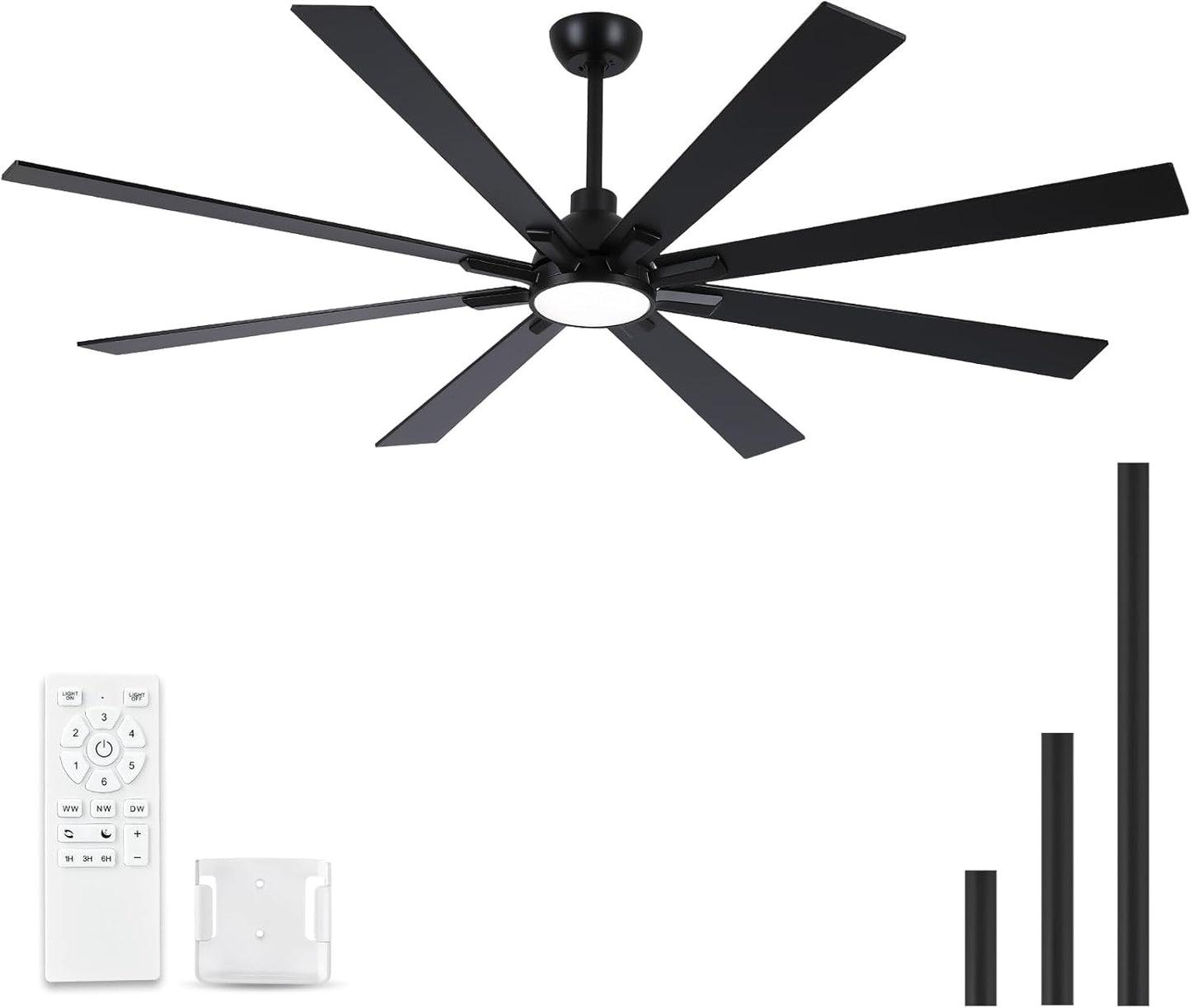 72 Inch Ceiling Fan with Lights and Remote for All Spaces
