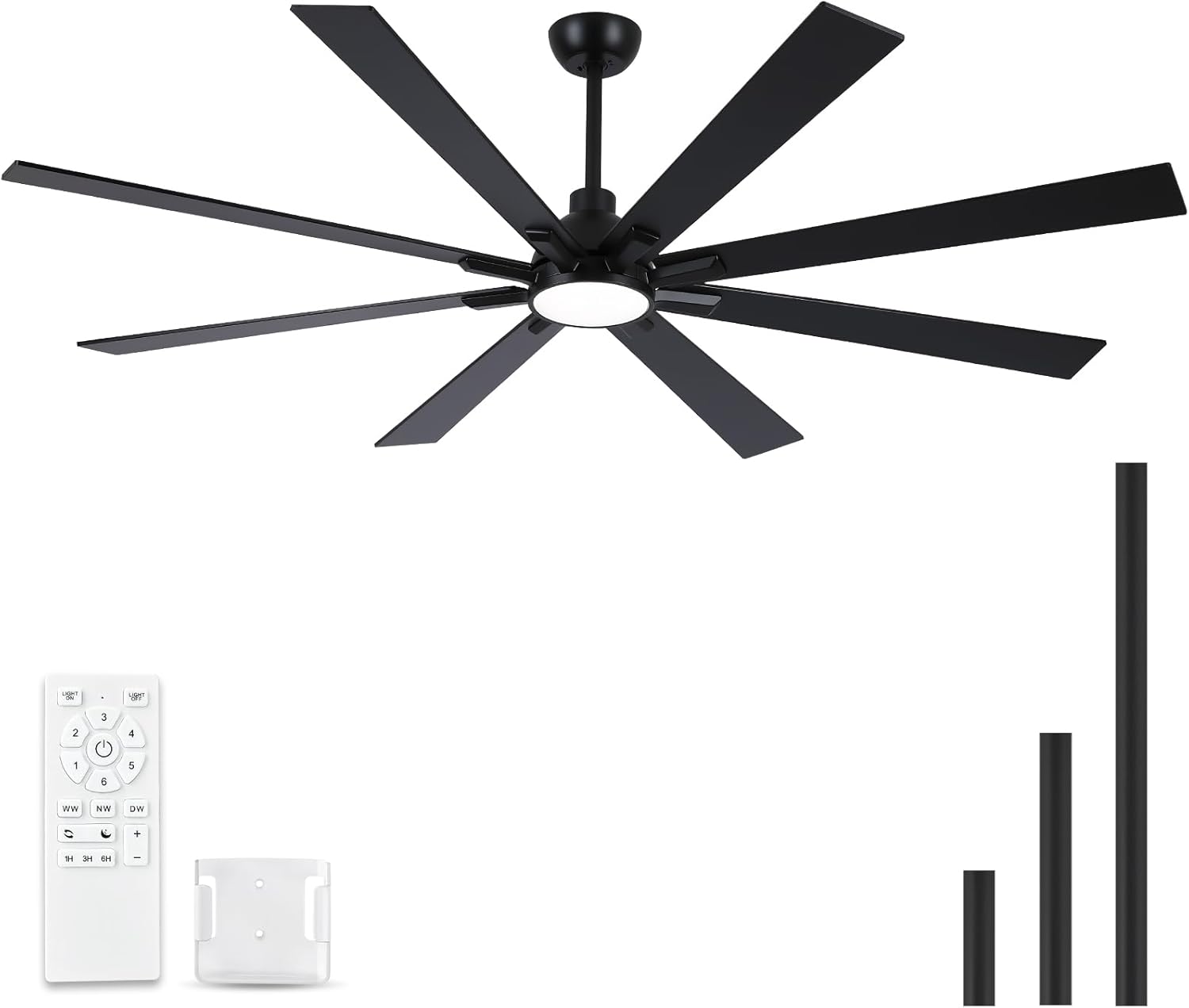 72 Inch Ceiling Fan with Lights and Remote for All Spaces