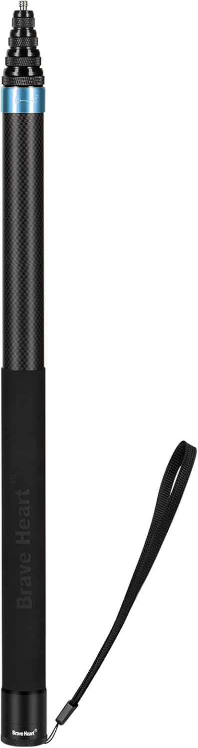 Extended Carbon Fiber Invisible Selfie Stick for Insta360 & GoPro