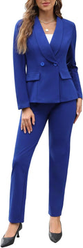 Women's Fall Business Pant Suit 2 Piece Blazer Set - Formal Work