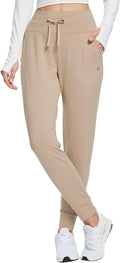 Women's Fleece Lined Water-Resistant Sweatpants - High Waist Warm Fit