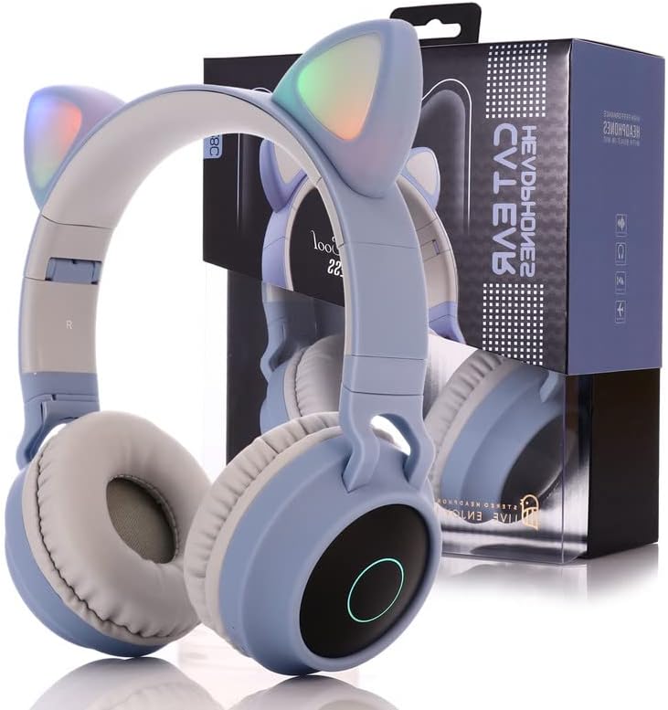 Wireless Kids Bluetooth Cat Ear Headphones - Noise Cancelling Fun!