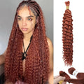 Dark Ginger Human Braiding Hair Deep Water Wave Bulk 20in - Boho