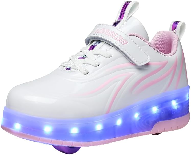 Kids Shoes with Wheels - 4 in 1 Light-Up Roller Sneakers