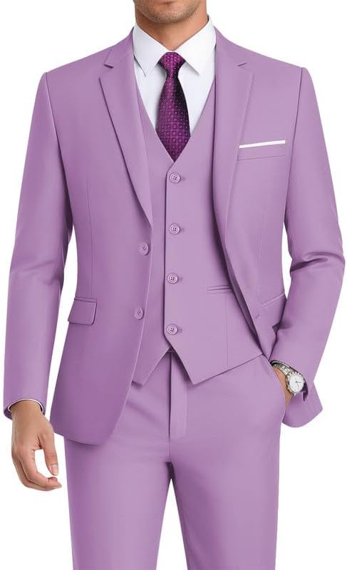 WEEN CHARM Men's Slim Fit 3-Piece Tuxedo for Any Occasion