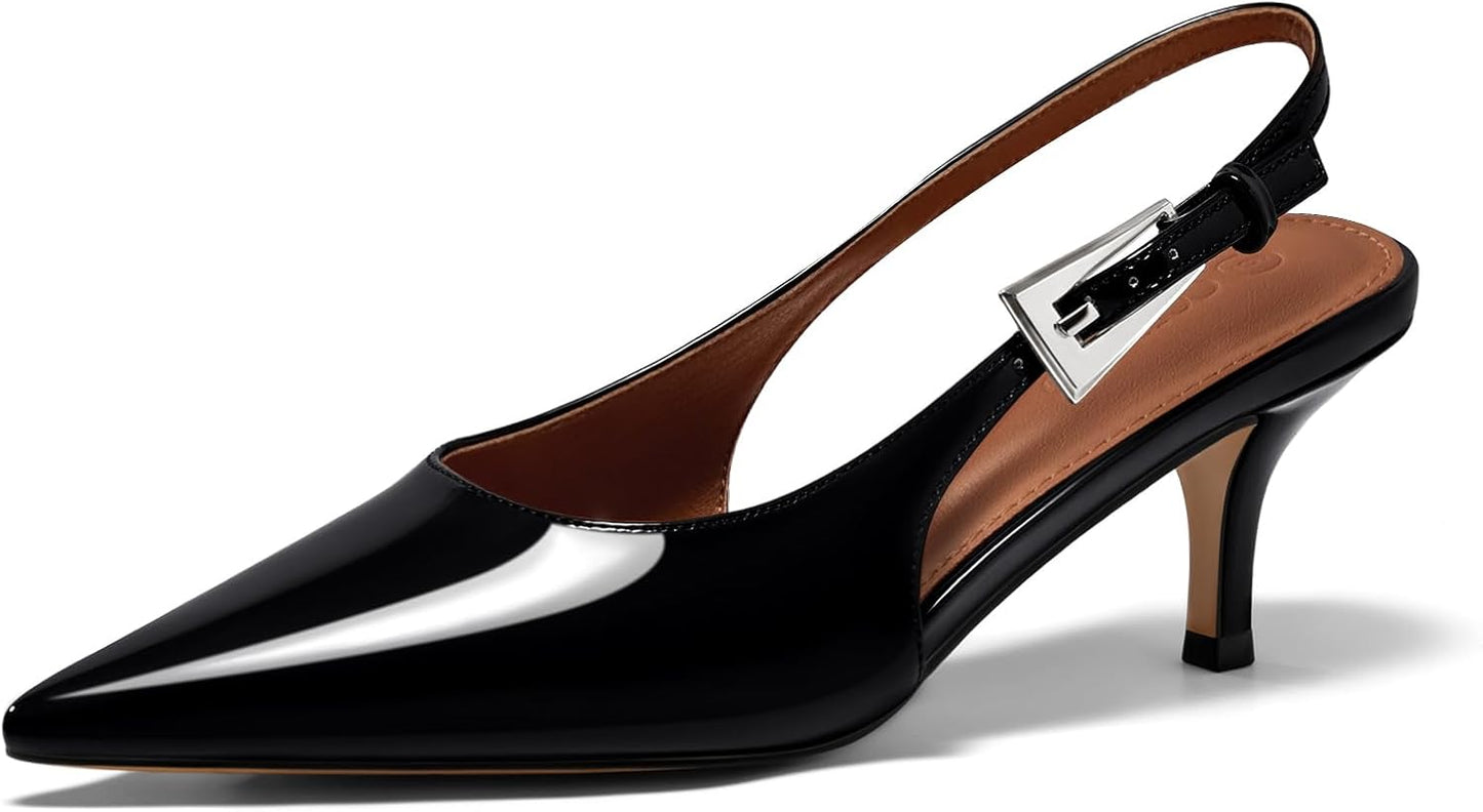 Coutgo Womens Slingback Heels for All-Day Comfort and Style