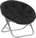 Urban Lifestyle Faux Fur Saucer Chair, Black - Cozy Foldable Seat