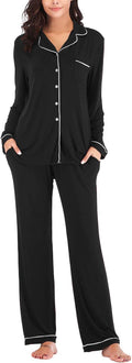 Aamikast Women's Pajama Set Long Sleeve Button Down - Soft Modal 95%