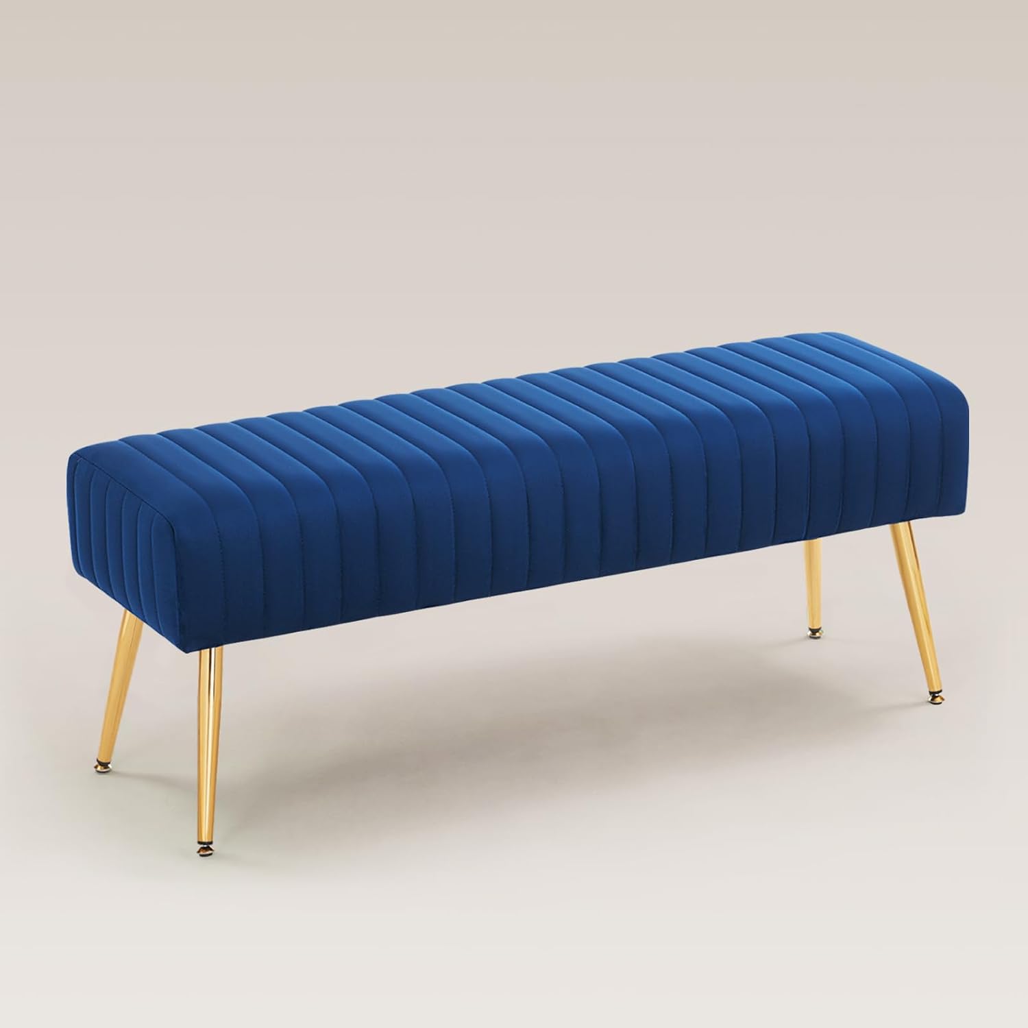 Stylish 45in Velvet Bedroom Bench with Gold Legs for Any Room