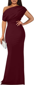 Women's Elegant Sleeveless Off Shoulder Bodycon Long Formal Evening as