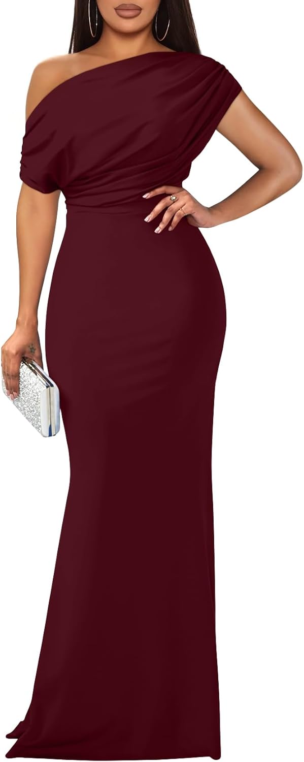 Elegant Off Shoulder Bodycon Long Formal Evening Dress for Women