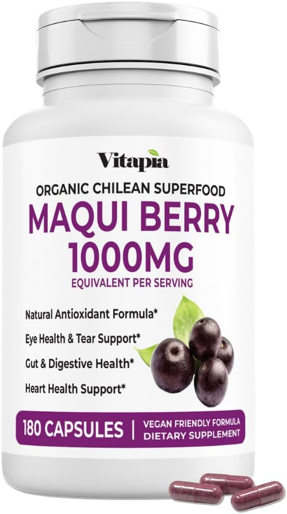 Maqui Berry 1000mg Supplement - Vegan, Non-GMO, Gluten-Free