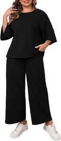 Beautife Womens Plus Size 2 Piece Outfits 3/4 Sleeve