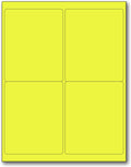 Neon Fluorescent 4 x 5 Labels for Laser & Inkjet Printer - Bold Yellow