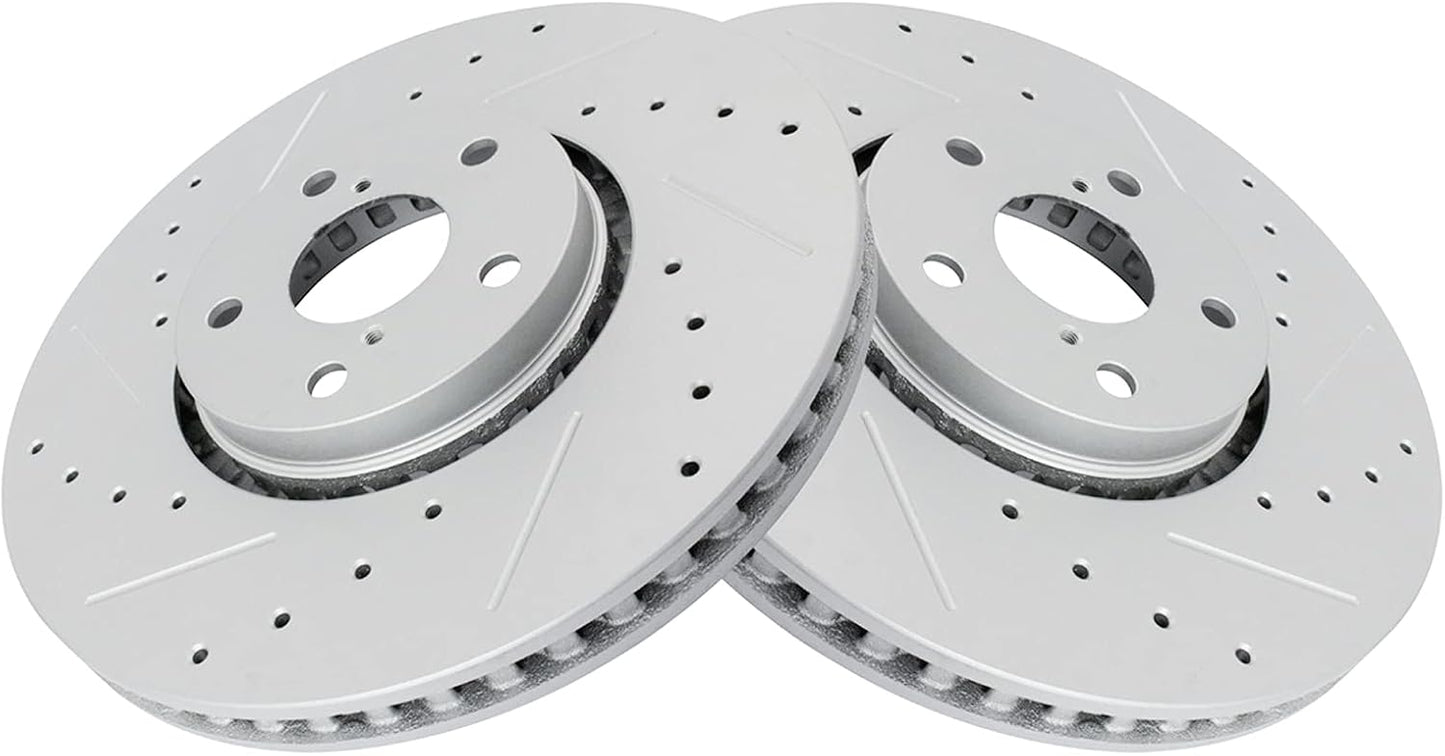 TRQ Front Performance Brake Rotors Set for Lexus Vehicles