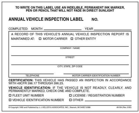 50-Pack Annual Vehicle Inspection Labels for Compliance and Safety