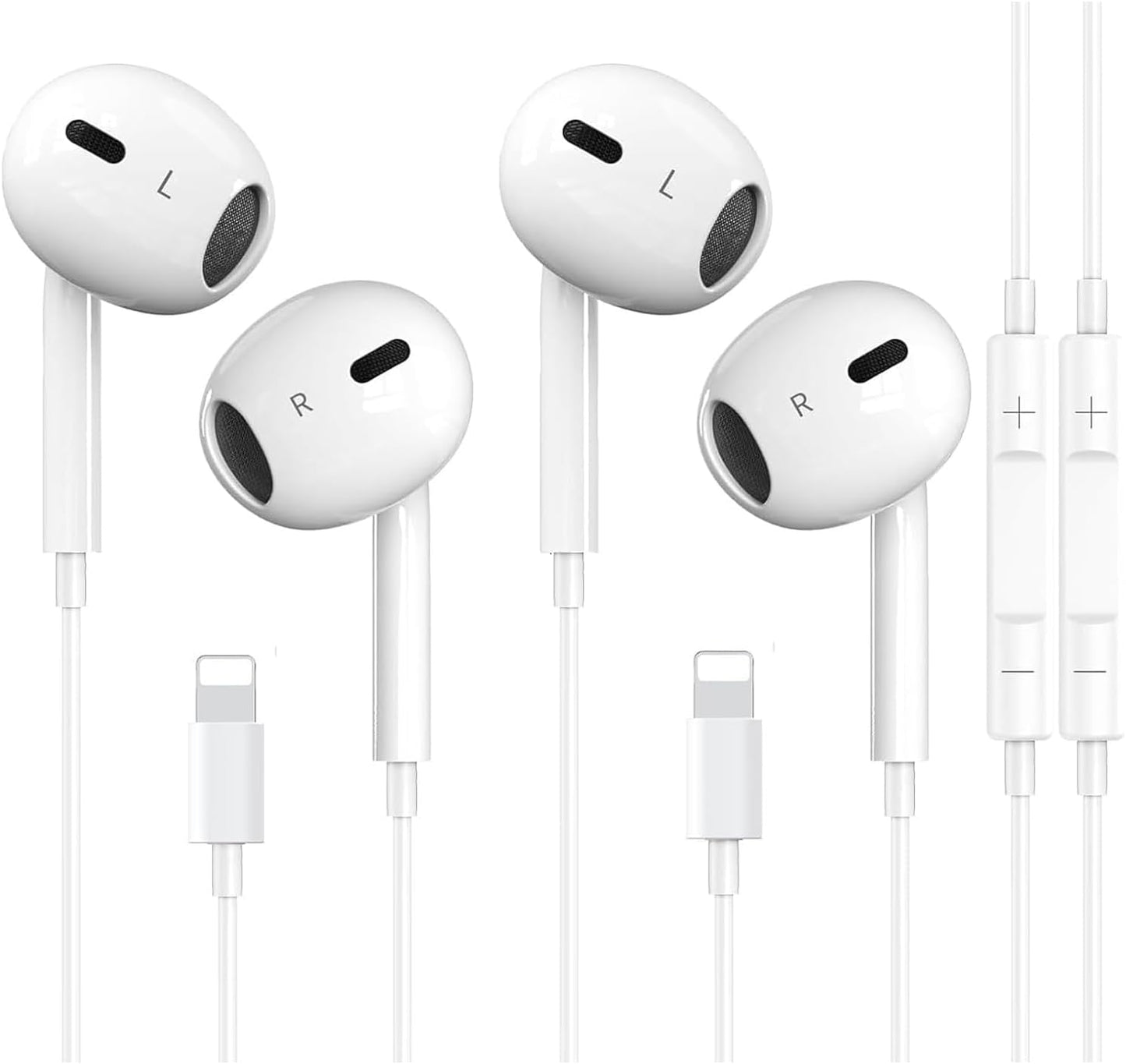 CYBERDRIVE Wired Earbuds - Noise Reduction, Mic & Volume Control - for iPhone 14/XR/XS/SE