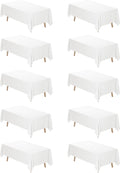 White Table Cloth Rectangle 60 x 102 in 10 Pack - Durable Party Covers