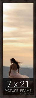 wallsthatspeak 7x21 Espresso Brown Picture Frame - Slim Display