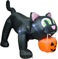 8 ft Halloween Giant Black Cat Inflatable - Lighted Pumpkin Decor