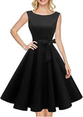 Boatneck Sleeveless 1950s Swing Cocktail Dress - Vintage Fit